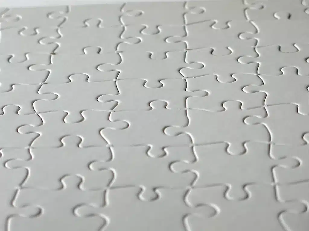 Solid white jigsaw puzzle